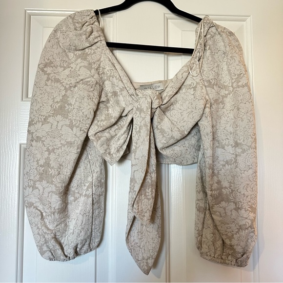 WILLOW Jacquard Tie Crop Top - Picture 2 of 2